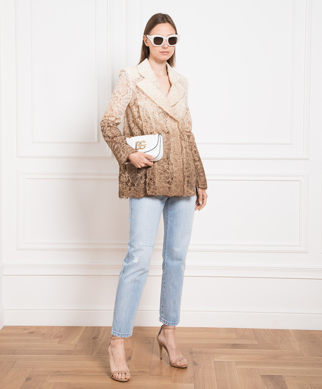 Ermanno Scervino Brown double-breasted lace jacket D426I331UEI image 2