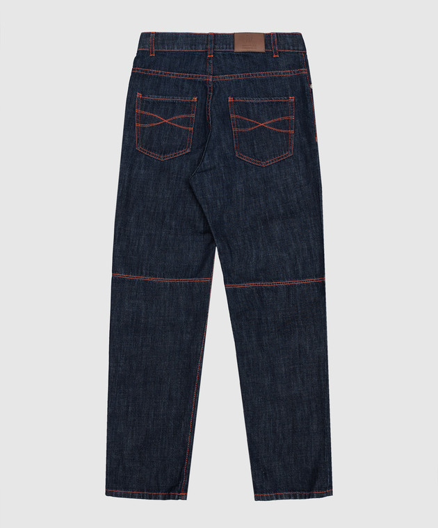 Brunello Cucinelli Детские синие джинсы B0Z37D310C изображение 2