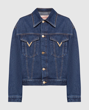 Valentino Синяя джинсовая куртка с логотипом 1B3DC02S796