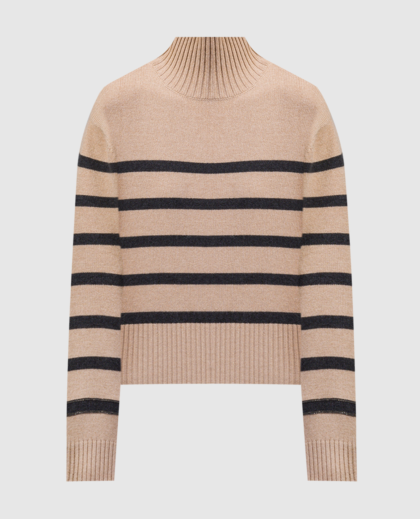 

Коричневый свитер из кашемира в полоску, Свитера