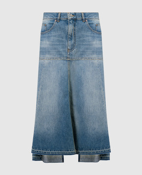 Victoria Beckham Синя джинсова Vintage спідниця асиметричного крою 1124DSK005215B