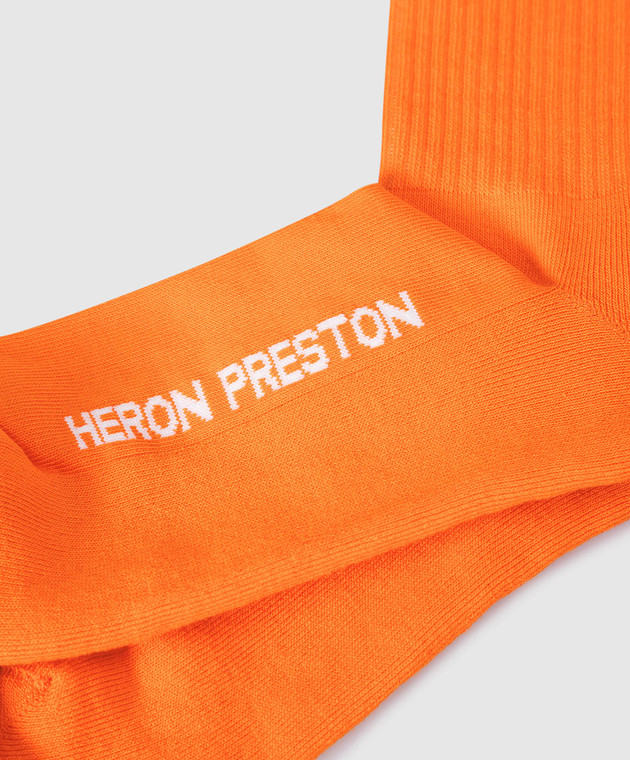 Heron Preston Помаранчеві шкарпетки з принтом логотипу HWRA008S22KNI001 зображення 3