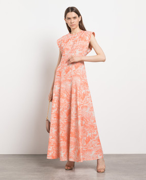 Philosophy di Lorenzo Serafini Помаранчева сукня максі в принт Toile de Jouy A04782155