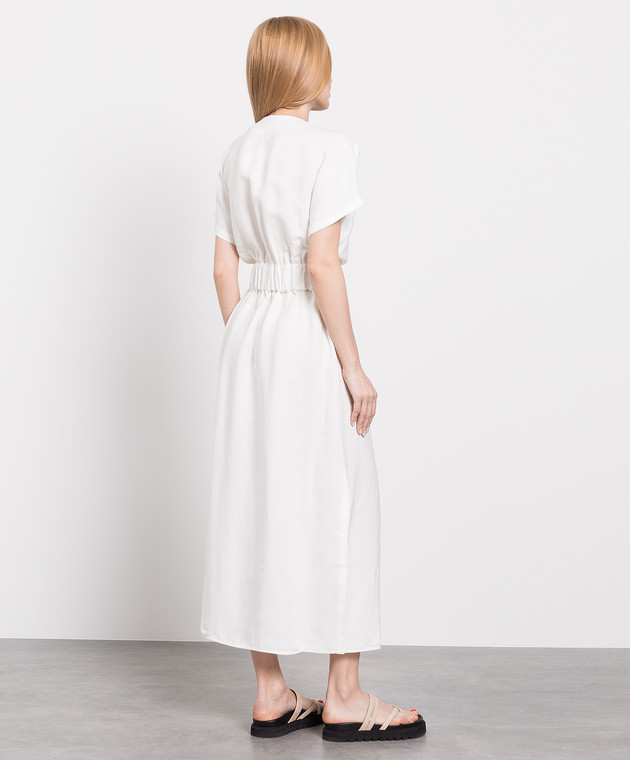 Brunello Cucinelli Біла сукня з розрізами MH126A4874 зображення 4