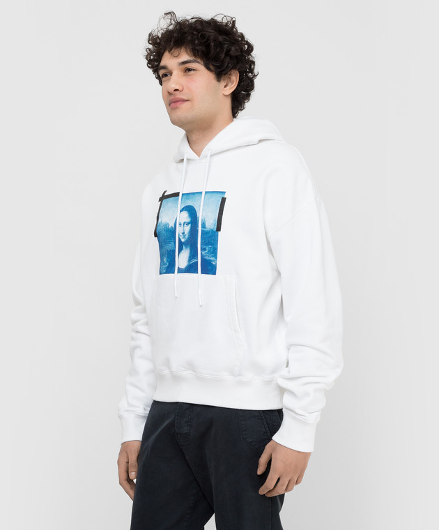 Off-White - White hoodie with Monalisa print OMBB037C99FLE005 - buy ...