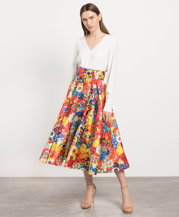 Dolce&Gabbana Garden print silk skirt F4BL8THS131 image 2