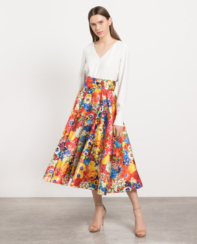 Dolce&Gabbana Спідниця із шовку в принт Сад F4BL8THS131