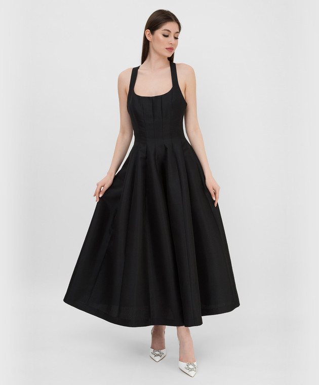 Philosophy di Lorenzo Serafini Чорна сукня міді з відкритою спиною A0409725 зображення 2