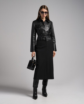 Helmut Lang Чорна шкіряна сорочка N06HW507