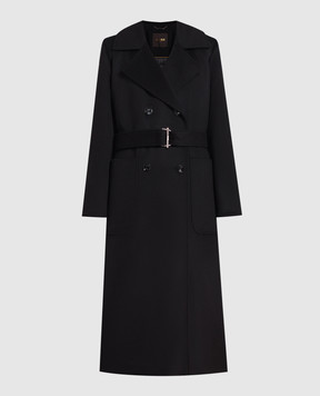 MooRER Черное двубортное пальто Malaika-LЕ из шерсти и кашемира MALAIKALE