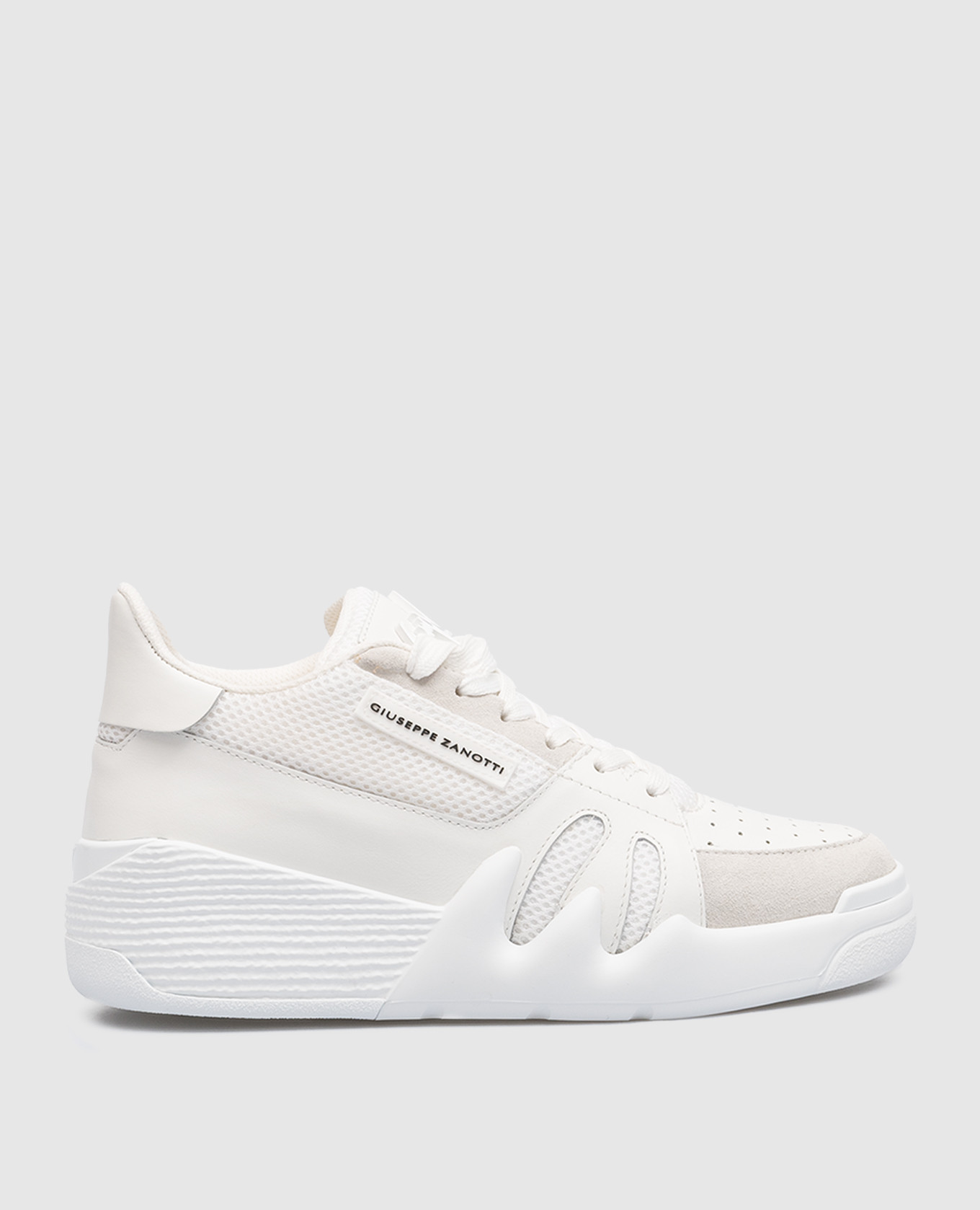 White Talon combo sneakers with logo