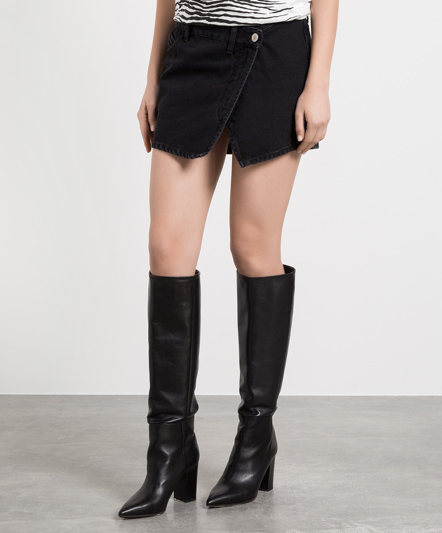 The Attico Black denim mini skirt with Eudra scent 231WCS123D054