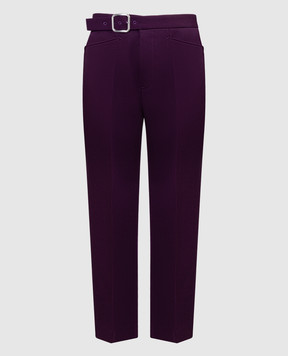 Jil Sander Фиолетовые укороченные брюки из шерсти J02KA0157J40021