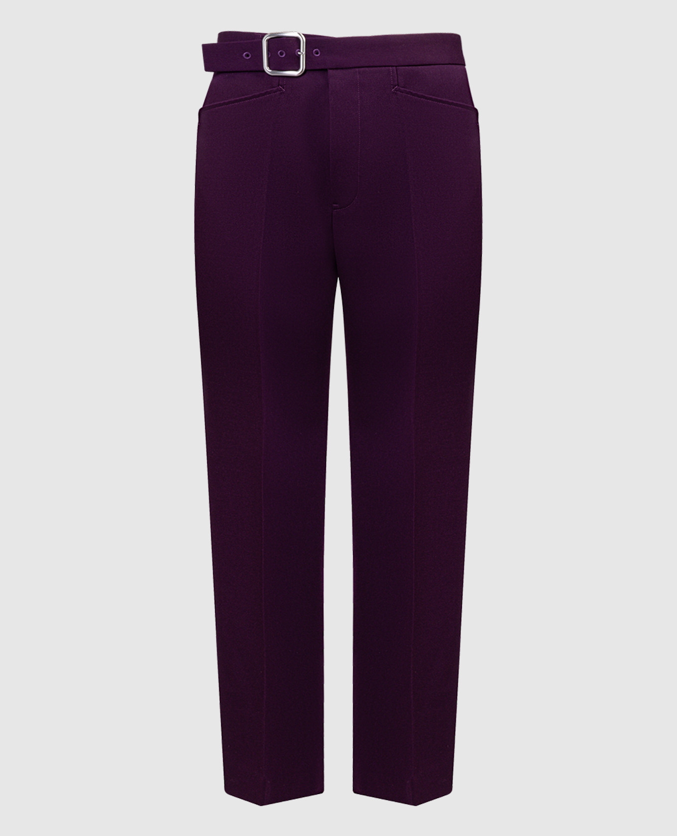 Фиолетовые укороченные брюки из шерсти