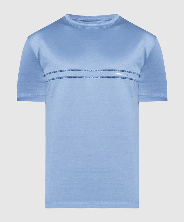 Stefano Ricci Blue t-shirt with logo MNH3202370TE0001