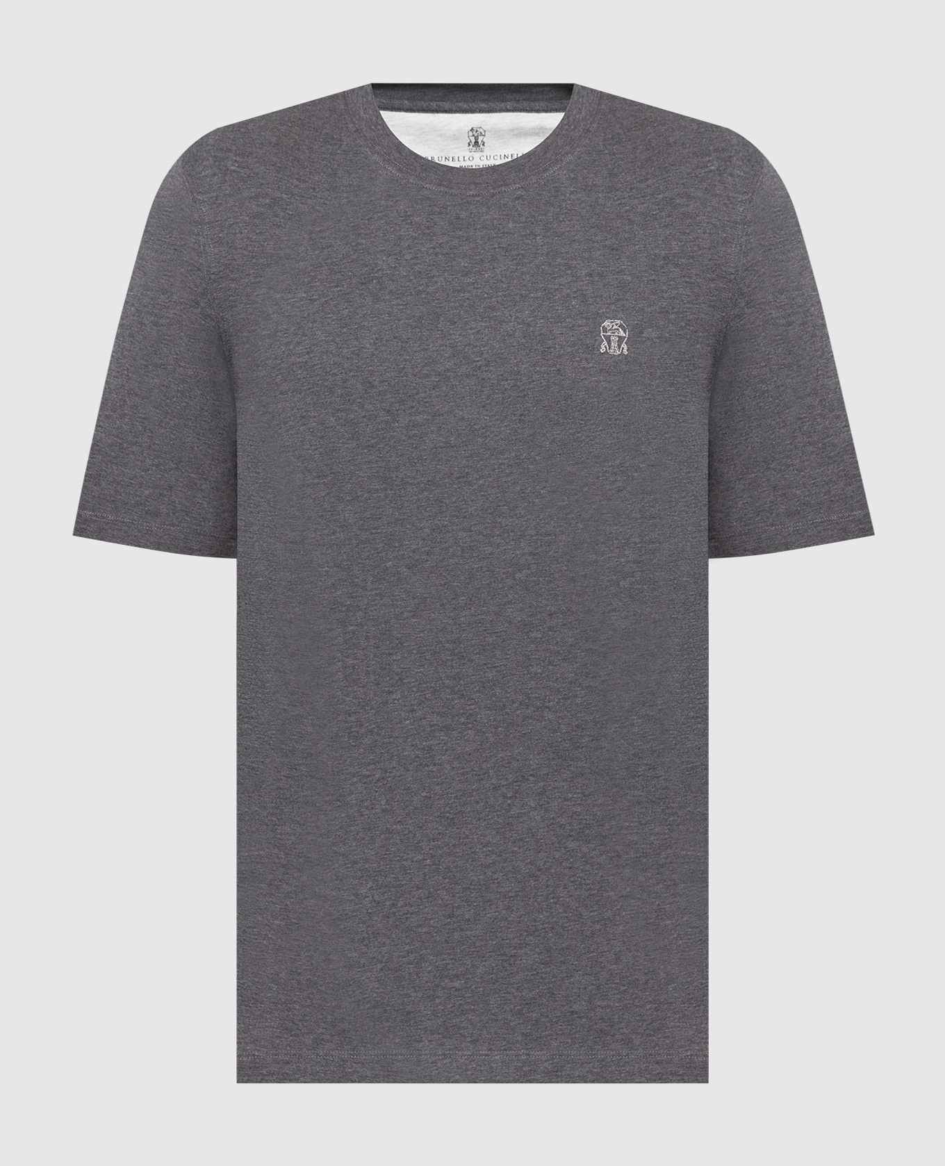 Gray t-shirt with logo embroidery