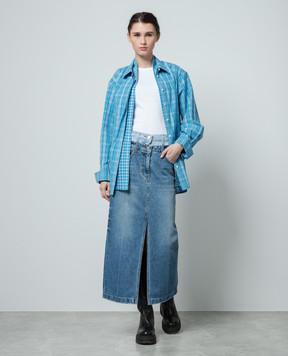 Juun.j Синяя рубашка в клеточку JW4164W00P