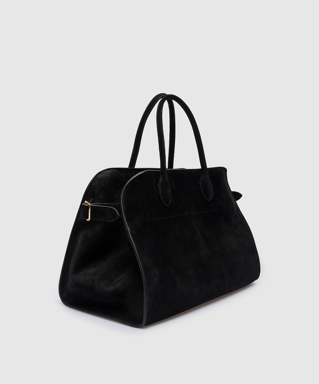 The Row Черная замшевая сумка-тоут Margaux W1255L25 изображение 3