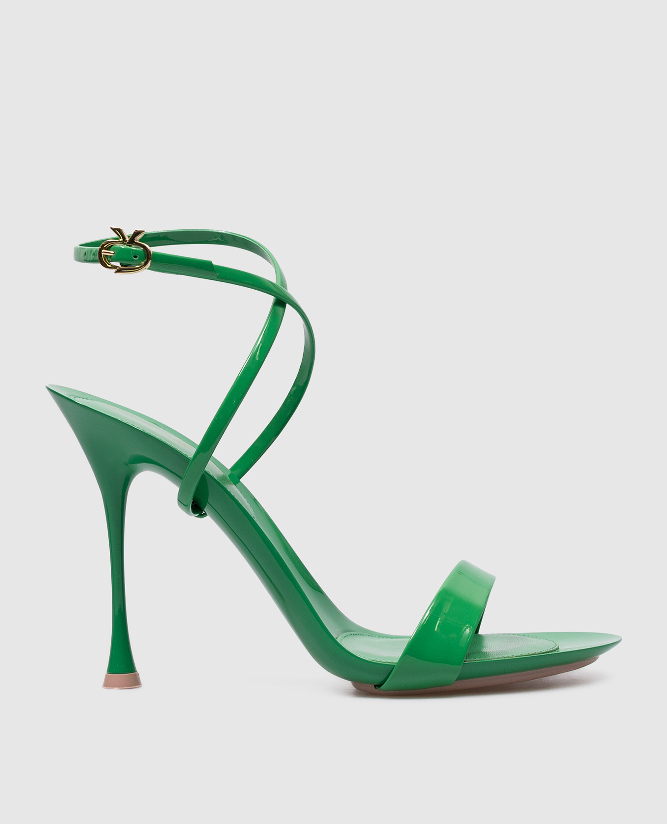 Spice green patent leather sandals