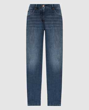 Brunello Cucinelli Сині джинси з ланцюжком моніль MB065P5679