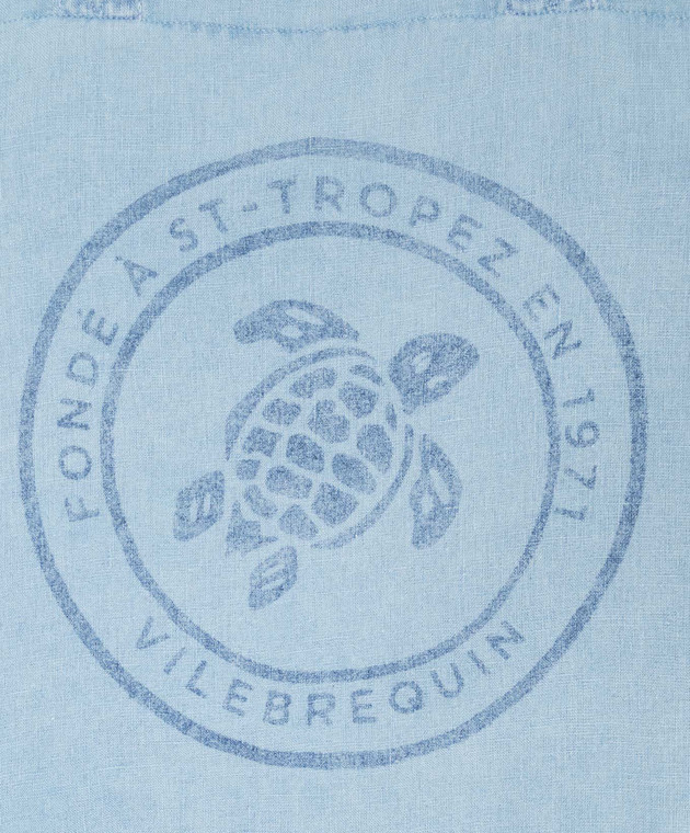 Vilebrequin Babel blue linen beach bag BBLH3104w image 4