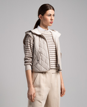 Brunello Cucinelli Бежевый стеганый жилет MB5742787