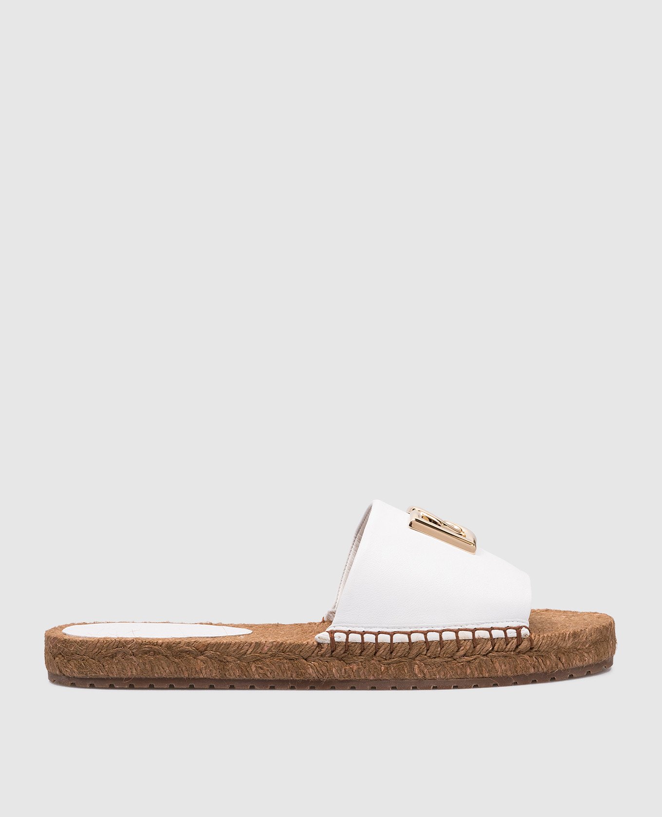 White leather espadrilles with logo