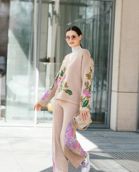 Twinset Бежеві штани з візерунком 232TP3681