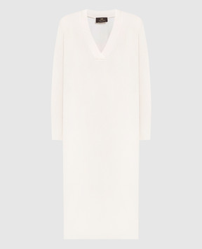 Enrico Mandelli Біла сукня міді з кашеміру A7KD045226