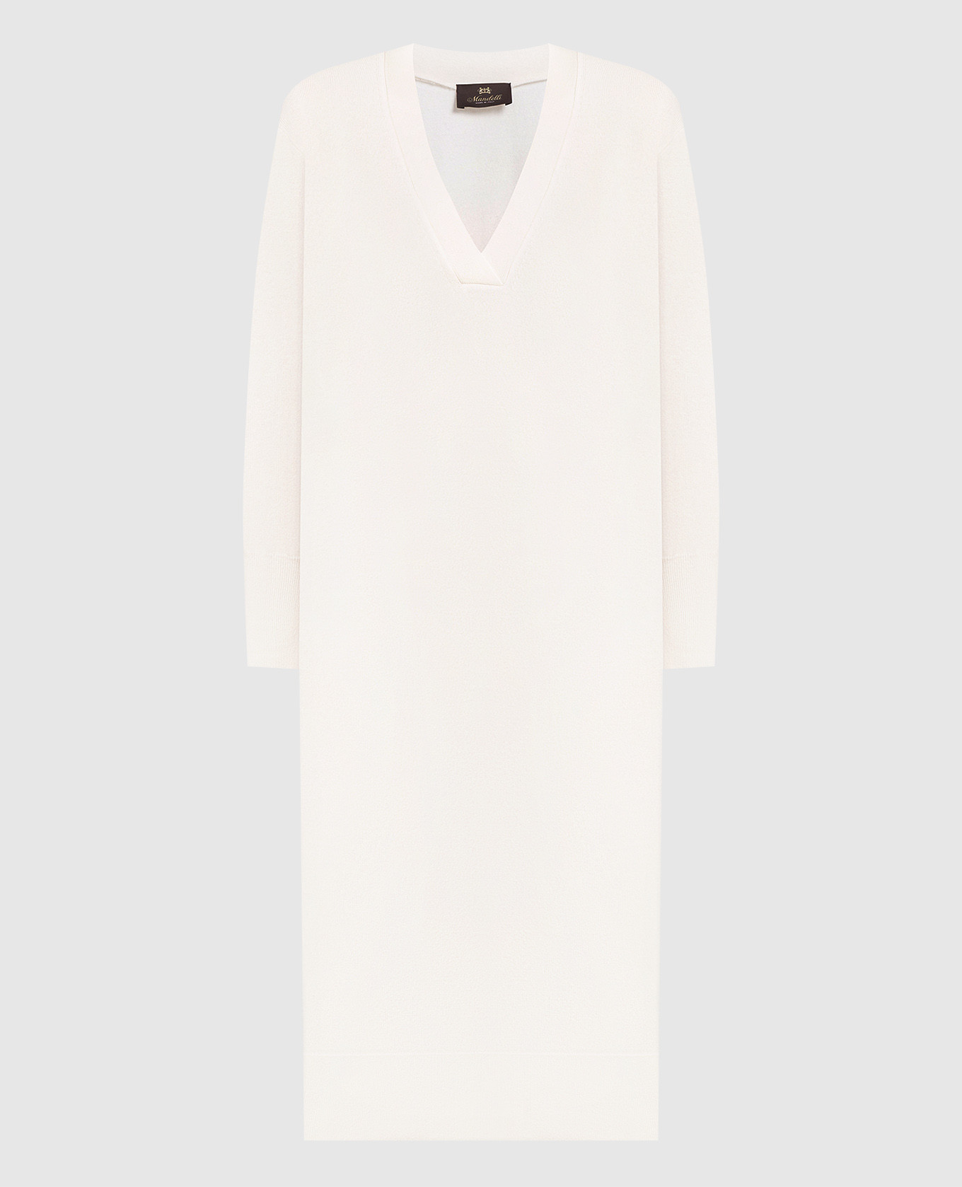 White cashmere midi dress