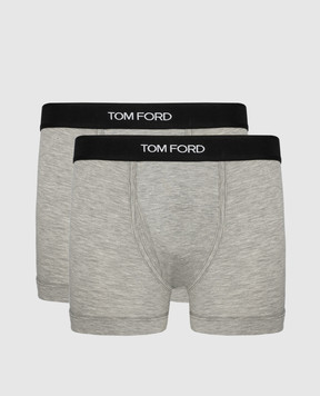 Tom Ford Набор серых трусов-боксеров с логотипом. T4XC31410