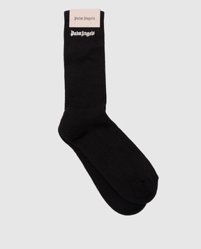 Palm Angels Чорні шкарпетки з логотипом PWRA007F23FAB002