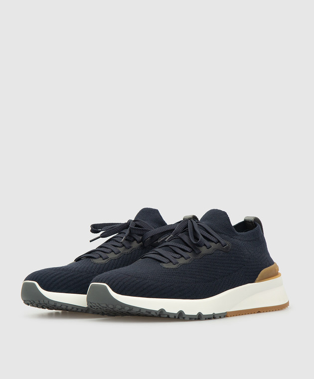 Brunello Cucinelli Темно-синие кроссовки MZUWLBO253 изображение 3