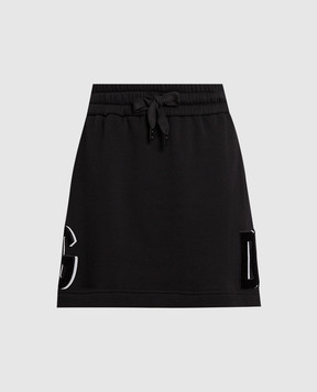 Dolce&Gabbana Черная юбка мини с нашивками логотипа DG F4CJRZHU7HV