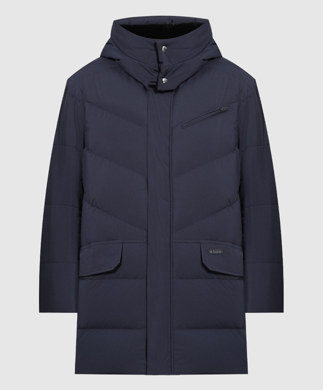 Kiton Blue quilted down jacket UW1538YC4020