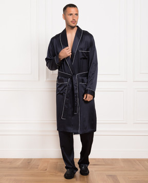 Zimmerli Синий халат из шелка 600075131