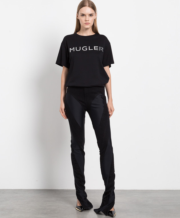 Thierry Mugler - Черные джинсы с эластичными вставками 22S6PA0358246 ...