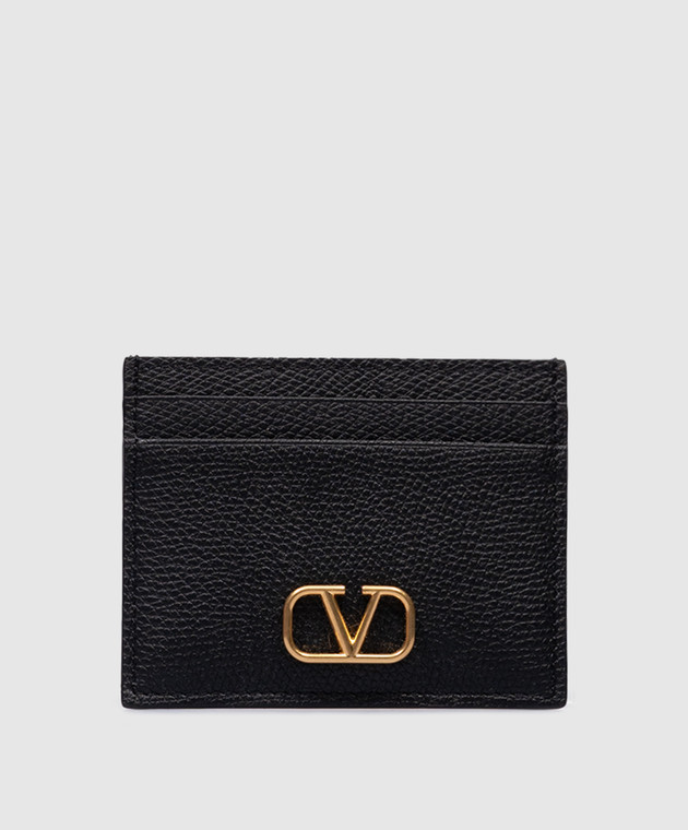 Valentino Black leather card holder with VLogo Signature logo 4W2P0V32SNP