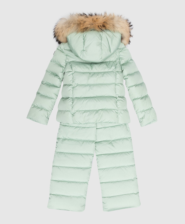 Il Gufo Детский мятный комплект комбинезон и пуховик с мехом енота A21DN002N003110 изображение 2