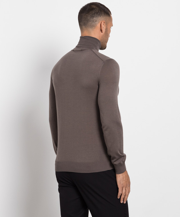 Cashmere&Whiskey Brown wool, silk and cashmere golf MU8571318410R image 4