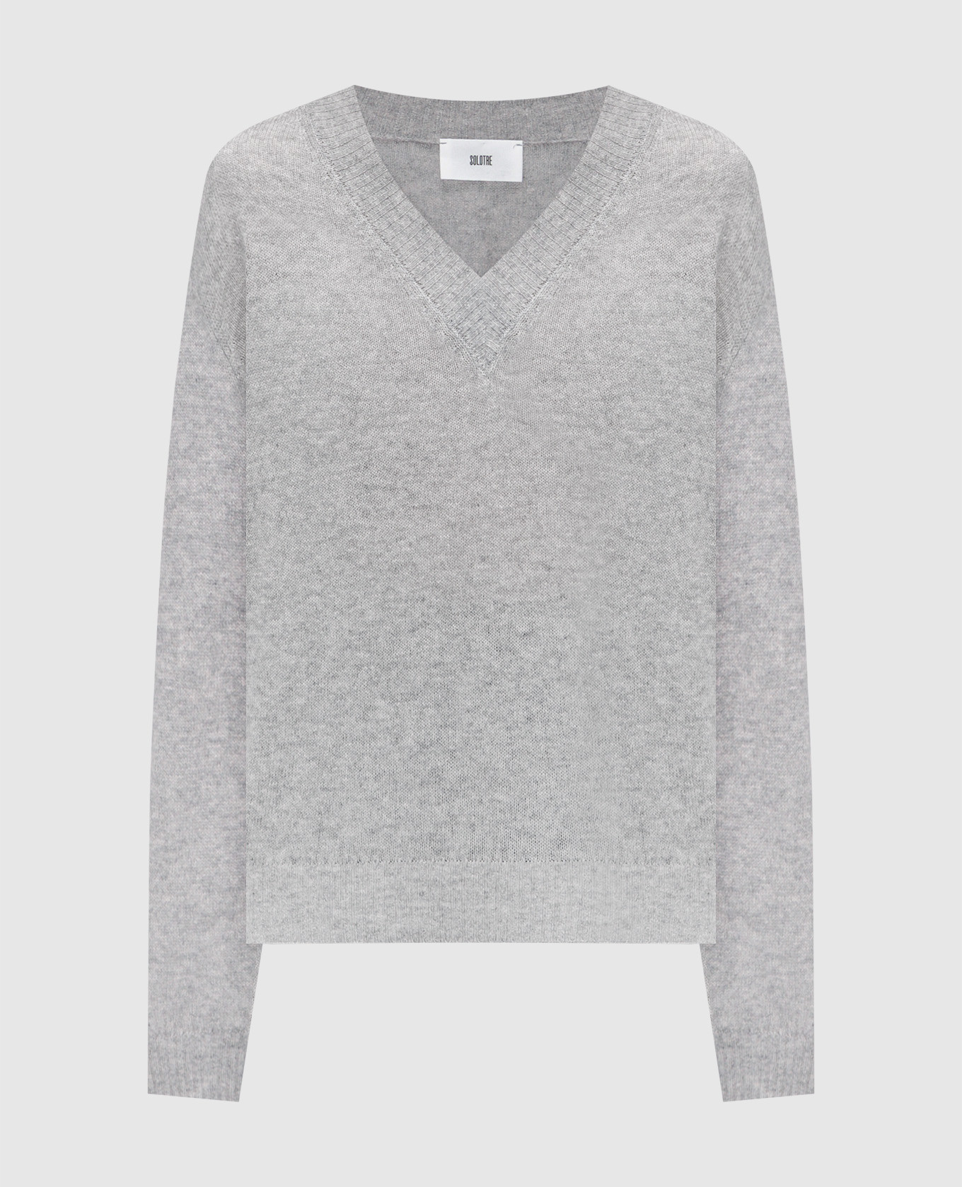 Серый меланжевый пуловер из кашемира