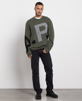A.P.C Зелений джемпер з вовни з візерунком логотипу WVBBXH23222