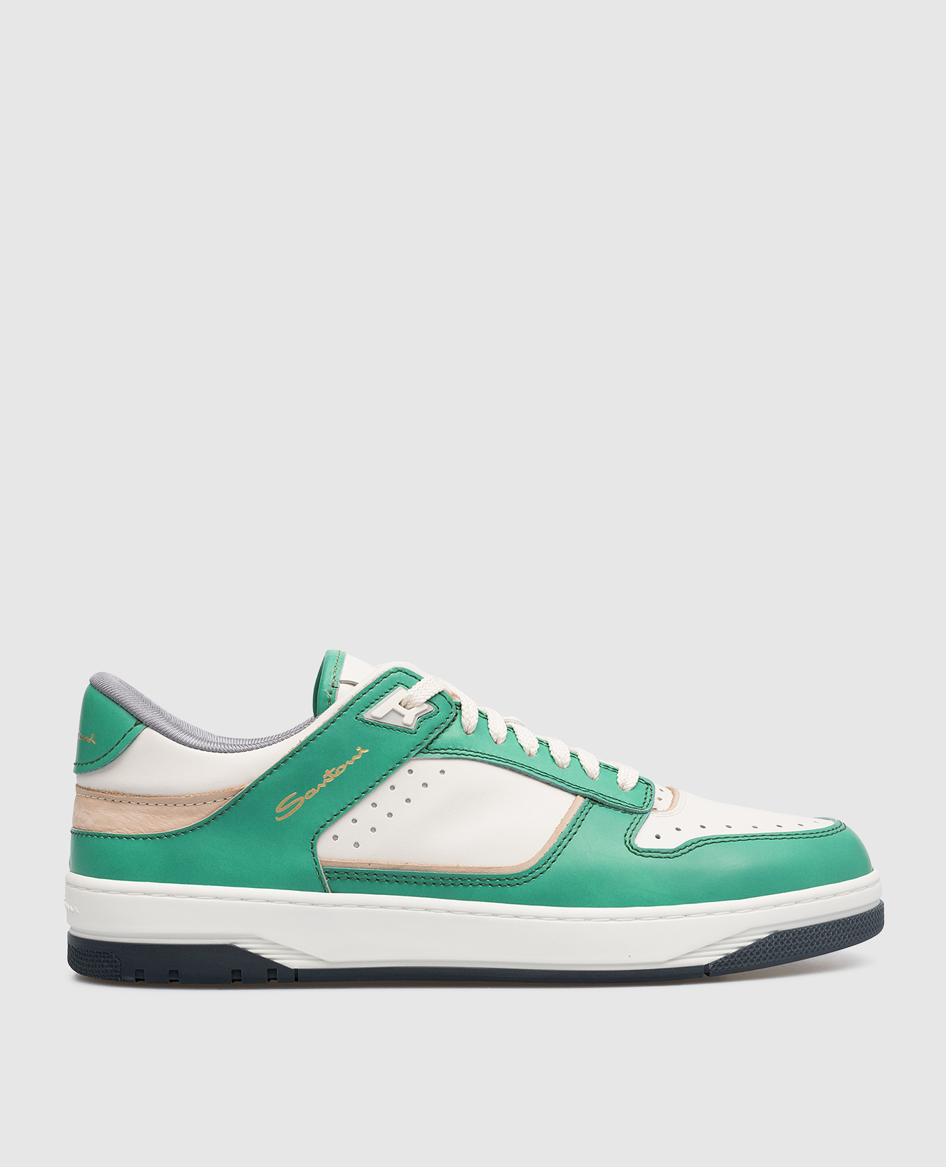 Sneak-Air green leather sneakers