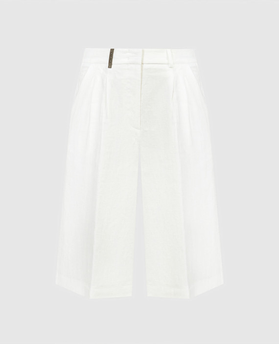 White linen Bermuda shorts