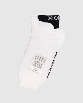 Alexander McQueen Белые носки с узором логотипа 6453773D15Q