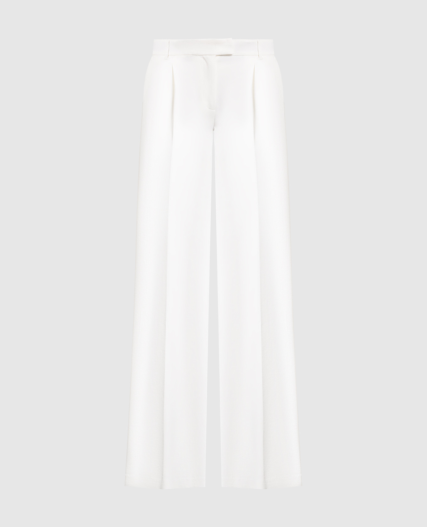 

Белые брюки с металлическим логотипом Oval T, Белый, Широкие брюки