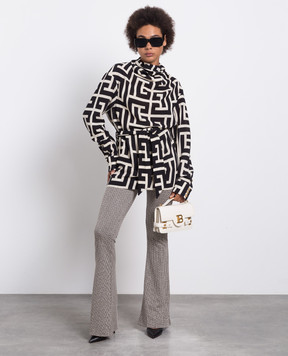 Balmain Блуза из шерсти в принт монограммы логотипа. BF1IL030WC04