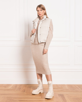 Brunello Cucinelli Бежевая юбка с люрексом MBG747389