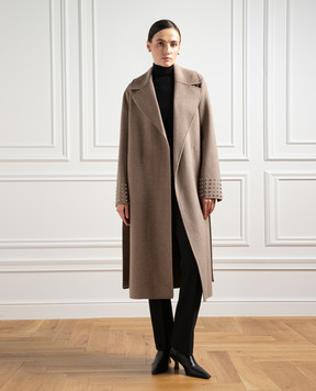 Max Mara Коричневе пальто Windsor з вовни WINDSOR