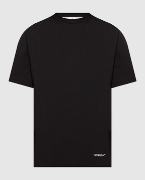 Off-White Чорна футболка з логотипом OMAA027S23JER012